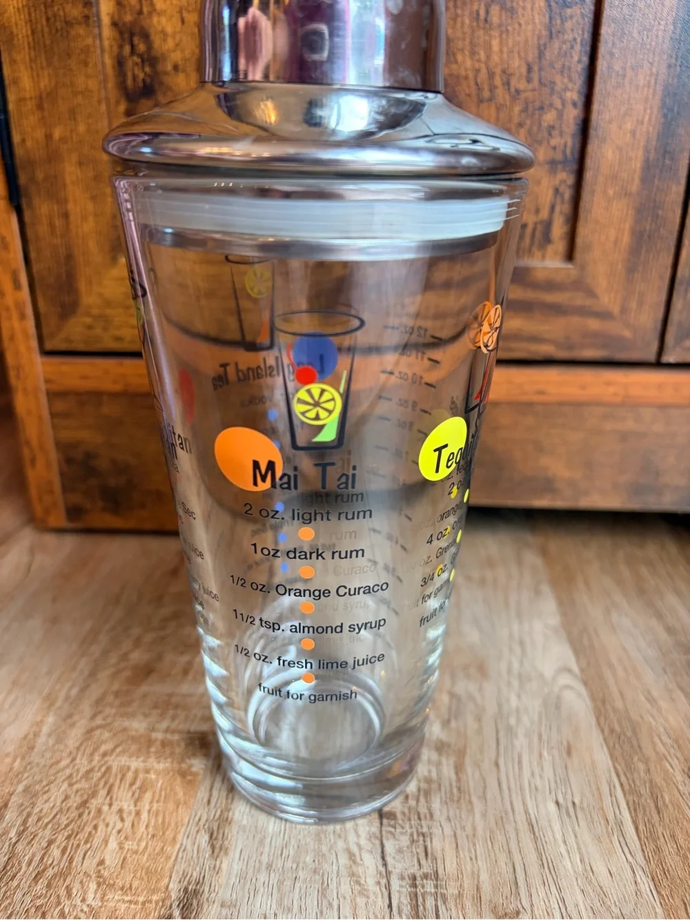 Stainless Steel-Topped Glass Cocktail Shaker - Clear/Metal